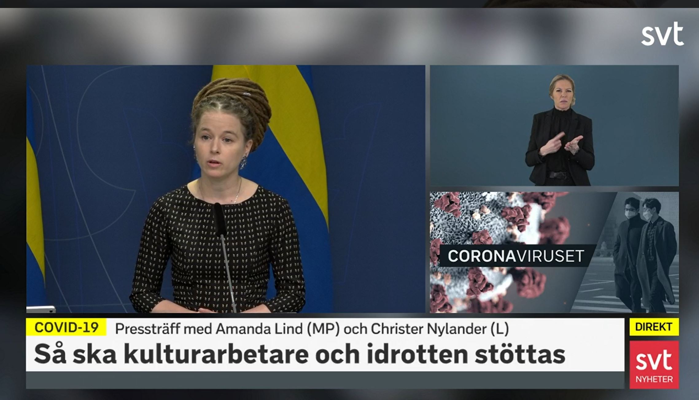 Presskonferens med kulturminister Amanda Lind