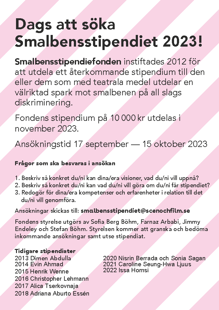 Sök Smalbensstipendiet 2023