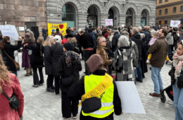 Folksamling vid Mynttorget